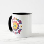 Liebe mit Stolz – Strahle hell – Buntes Blumen-Pri Tasse (Vorderseite Links)
