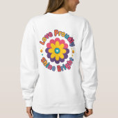 Liebe mit Stolz, strahle hell – Buntes Blumen-Prid Sweatshirt (Rückseite)