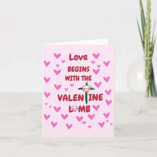 Liebe mit Valentine Lamb-Grußkarte (Vorderseite)