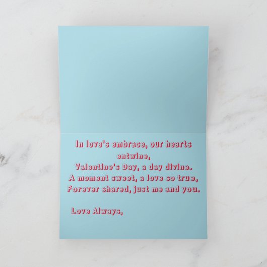 Liebe mit Valentinstag Karte (Innenseite)