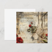 Liebe mit Vintagen Dokumenten mit Blume (10) (Vorne/Hinten)