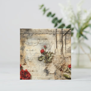 Liebe mit Vintagen Dokumenten mit Blume (10)