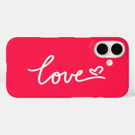 Liebe mit weißem Text auf rosa Case-Mate iPhone Hülle (Rückseite (Horizontal))