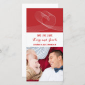 Liebe mit weißer Loopie auf Minimalistischem Foto Save The Date (Vorne/Hinten)