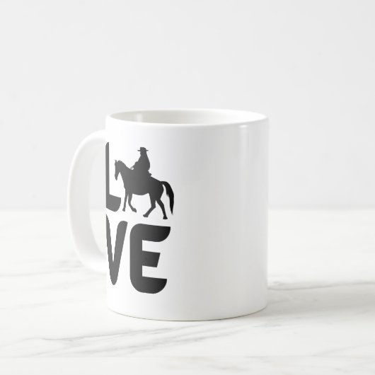 Liebe mit Western Pferd als O Kaffeetasse (Vorderseite Links)