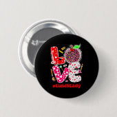 Liebe Mittagessen-Dame Herz Valentinstag Cafeteria Button (Vorne & Hinten)