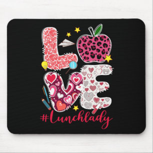 Liebe Mittagessen-Dame Herz Valentinstag Cafeteria Mousepad