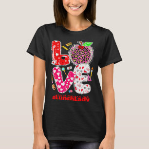 Liebe Mittagessen Dame Herz Valentinstag Cafeteria T-Shirt