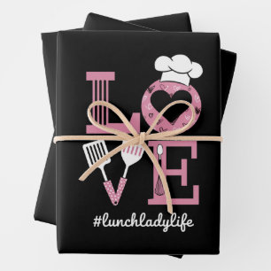 Liebe Mittagessen Dame Leben Lustige Valentinstag  Geschenkpapier Set