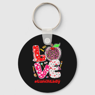 Liebe Mittagessen Lady Herz Valentinstag Cafeteria Schlüsselanhänger