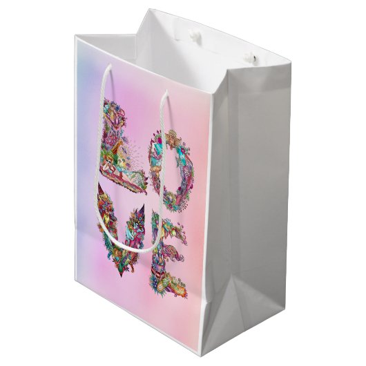 LIEBE MITTLERE GESCHENKTÜTE (Vorderseite Schrägansicht)