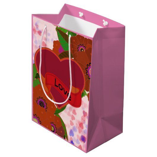 Liebe Mittlere Geschenktüte (Rückseite Schrägansicht)