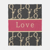 Liebe | Modern Hot Pink Black Gold Typografie Fleecedecke (Vorderseite)