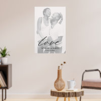 Liebe Moderne Chic Calligrafy Einfaches Foto Hochz