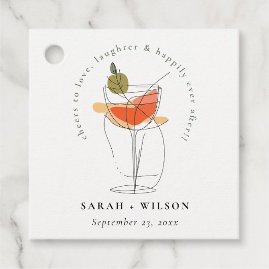 Liebe Moderne Cocktailparty Geschenkanhänger (Vorderseite)