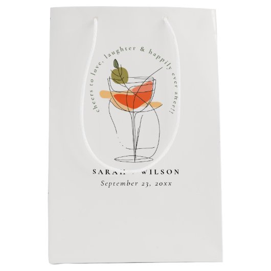 Liebe Moderne Cocktailparty Mittlere Geschenktüte (Vorderseite)