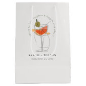 Liebe Moderne Cocktailparty Mittlere Geschenktüte (Rückseite)