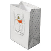 Liebe Moderne Cocktailparty Mittlere Geschenktüte (Rückseite Schrägansicht)
