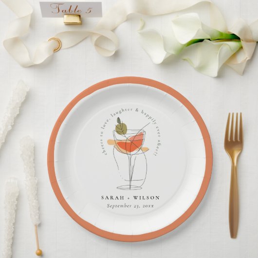 Liebe Moderne Cocktailparty Pappteller (Hochzeit)