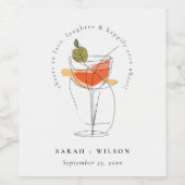 Liebe Moderne Cocktailparty Weinetikett (Einzelnes Label)