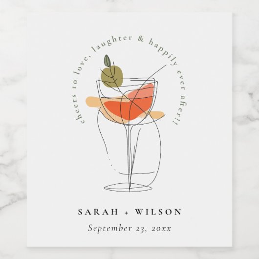Liebe Moderne Cocktailparty Weinetikett (Einzelnes Label)