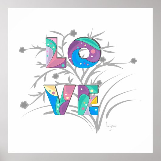 LIEBE Moderne Coole Typografie Graphic Poster Prin (Vorne)