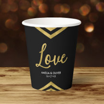 Liebe Moderne Elegante Falsche Gold Chevron Geomet