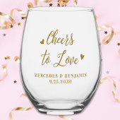 Liebe Moderne, elegante Goldherzen Weinglas Ohne Stiel