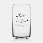 Liebe Moderne elegante Herz-Gastgeschenk Hochzeit Dosenglas (Vorderseite)