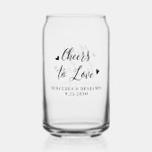 Liebe Moderne elegante Herz-Gastgeschenk Hochzeit Dosenglas (Rückseite)