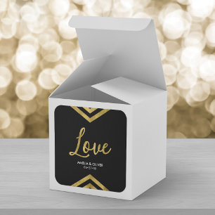 Liebe Moderne elegante Imitate Gold Zickzack Geome Quadratischer Aufkleber