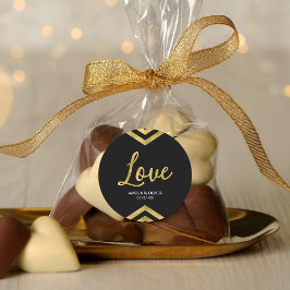 Liebe Moderne Elegante Zickzack Geometrie Runder Aufkleber