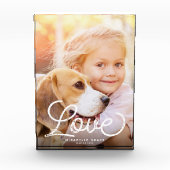 Liebe Moderne Kalligrafie Einfache Familienhaltung Fotoblock (Vorderseite)