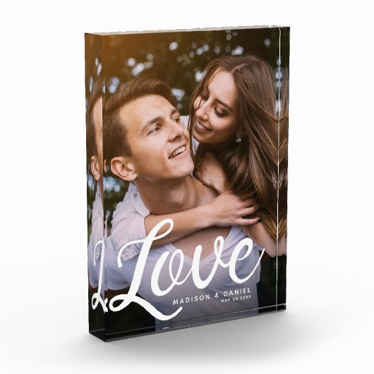 Liebe Moderne Kalligraphie Einfache Valentine Fotoblock (Links)