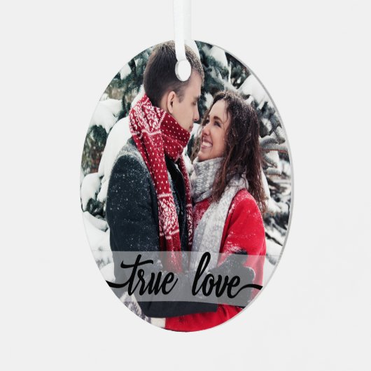 Liebe, moderne Kalligraphie, Foto für Urlaub Ornament Aus Metall (Vorderseite links)