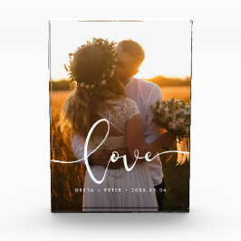 Liebe Moderne Kalligraphie-Overlay-Hochzeit Fotoblock