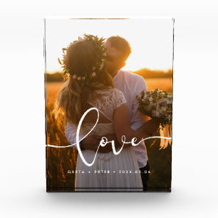 Liebe Moderne Kalligraphie-Overlay-Hochzeit Fotoblock