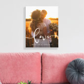 Liebe Moderne Kalligraphie Overlay Hochzeitsszenar Leinwanddruck (Insitu (Wohnzimmer))