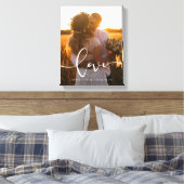 Liebe Moderne Kalligraphie Overlay Hochzeitsszenar Leinwanddruck (Insitu (Schlafzimmer))