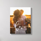 Liebe Moderne Kalligraphie Overlay Hochzeitsszenar Leinwanddruck (Vorderseite)