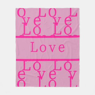 Liebe Moderne rosa-pinke Typografie Fleecedecke