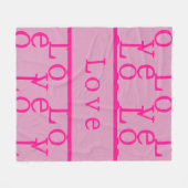 Liebe Moderne rosa-pinke Typografie Fleecedecke (Vorderseite (Horizontal))