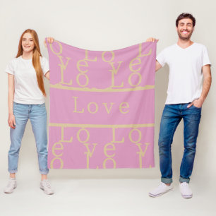 Liebe   Moderne rosa Typografie Fleecedecke