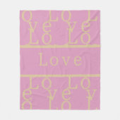 Liebe | Moderne rosa Typografie Fleecedecke (Vorderseite)