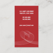 Liebe Moderne Rote Loopy Visitenkarte (Rückseite)