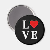 LIEBE Moderne Schwarz und Weiß Magnet (Vorderseite/Rückseite)