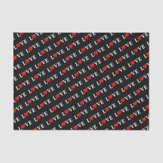 LIEBE Moderne Schwarz und Weiß Seidenpapier (Vorderseite)