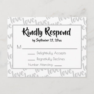 Liebe Moderne Script Typografy UAWG Einladungspostkarte