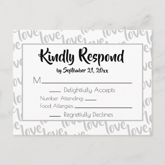 Liebe Moderne Script Typografy UAWG Einladungspostkarte (Vorderseite)