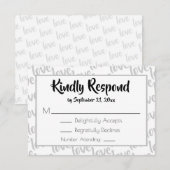 Liebe Moderne Script Typografy UAWG RSVP Karte (Vorne/Hinten)